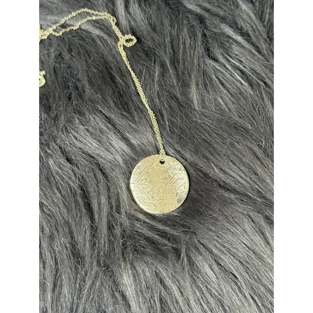 T&Co. 925 Script Circle Pendant‎ Necklace